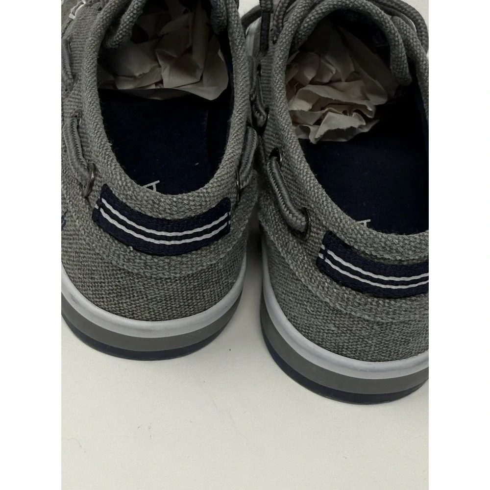 Nautica Spinnaker Kid's Boat Shoes Gray Canvas 2-Eye Size 13 - Picture 4 of 11
